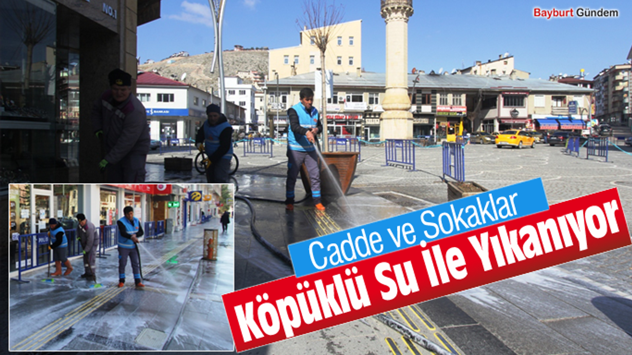 Bayburt Belediyesi dezenfekte çalışmalarına devam ediyor.