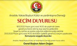 Anadolu Yakası Bayburt Kültür ve yardımlaşma Derneği seçim duyurusu