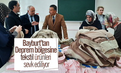 Bayburt’tan Deprem bölgesine tekstil ürünleri sevk ediliyor