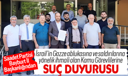 Saadet Partisi Bayburt il başkanlığından Gazzeyle alakalı  basın açıklaması