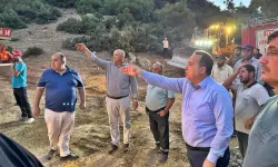 Manisa'da Başkan Dutlulu yangın bölgesinde saha çalışmalarını inceledi