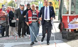 Manisa’da beyaz bastonla farkındalık yürüyüşü