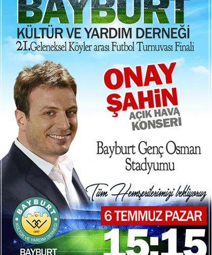 Bayburt Gençosman stadında Onay Şahin Konseri