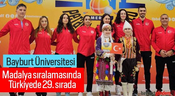 Bayburt Üniversitesi, Madalya sıralamasında Türkiye’de 29. sırada