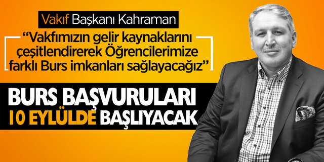 Bayburt Vakfı Burs başvuruları 10 eylülde başlıyor.