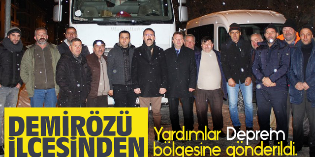 Demirözü Belediyesi Deprem Bölgesine yardımları  gönderildi
