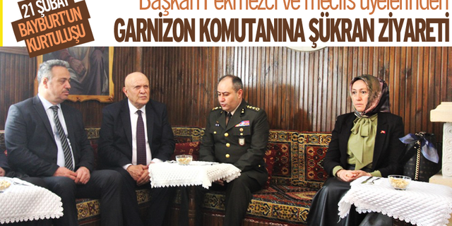 Pekmezci ve meclis üyelerinden,Garnizon komutanına şükran ziyareti
