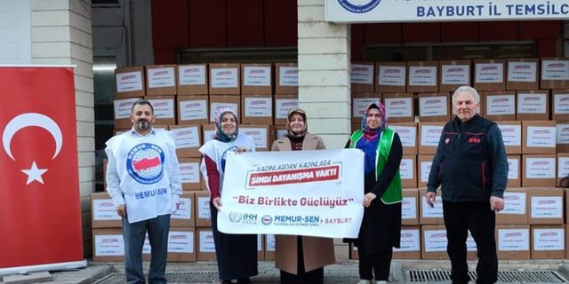 Bayburt MEMUR-SEN’den depremzedelere anlamlı yardım