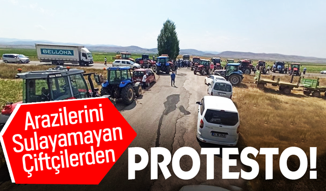 Çayıryolu-Salyazı köyleri arasındaki arazilerini sulayamayan çiftçilerin protestosu