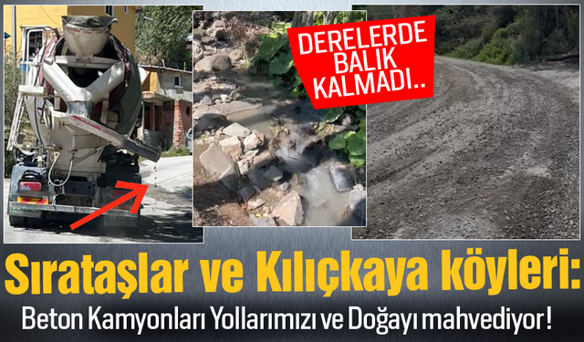 Bayburt’ta Beton taşıyan Kamyonlar doğaya zarar veriyor