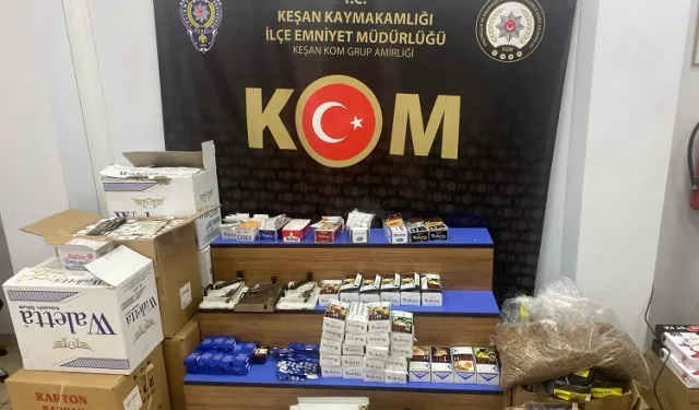 Edirne Keşan'da kapsamlı kaçakçılık operasyonu