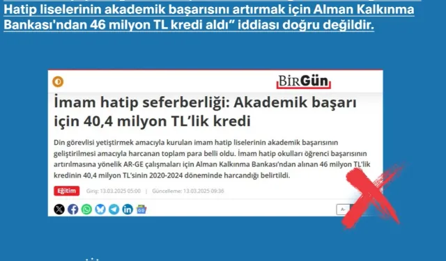 İmam Hatipler'in başarısı için kredi iddiaları asılsız!