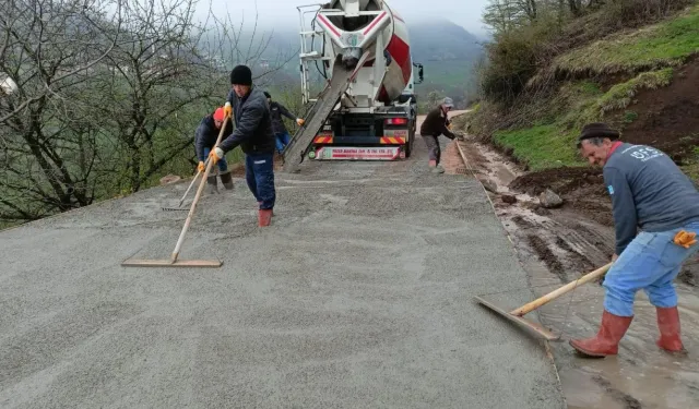 Ordu Aybastı’ya beton yol çalışması