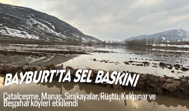 Bayburt'ta sel birçok köyü sel bastı