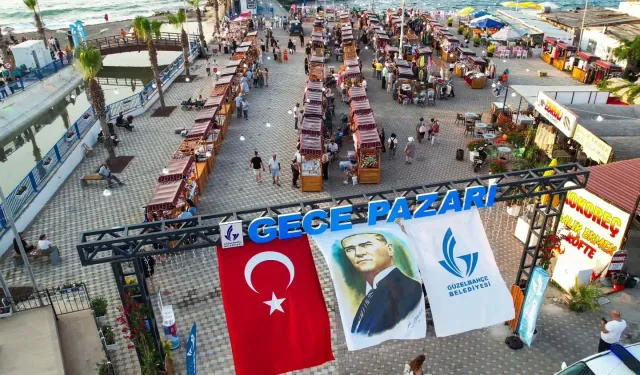 İzmir Güzelbahçe Gece Pazarı yenilenen yüzüyle açıldı