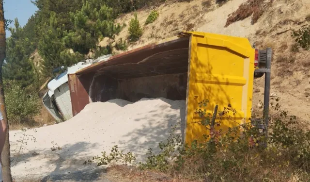 Kamyonunu bilerek devirdi, faciayı önledi