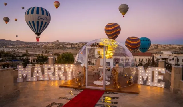 Kapadokya’da romantik teklifler turizme yeni soluk getiriyor