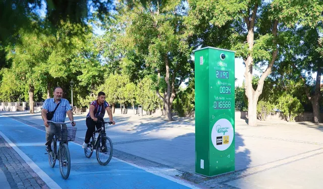 Konya Büyükşehir’in yapay zeka destekli bisiklet sayaçları devrede