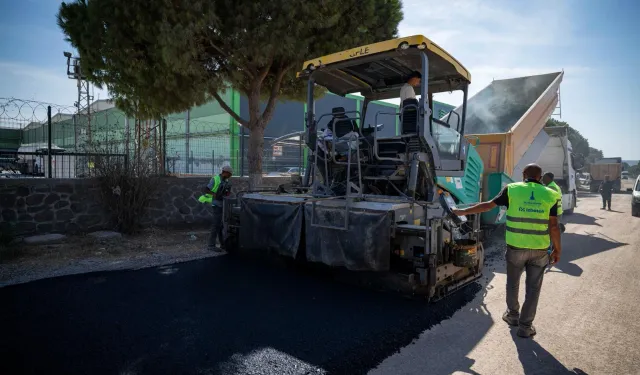 Aliağa’nın sanayi yoluna iki kilometrelik asfalt