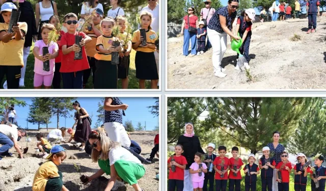 İlkokulların uyum haftasında fidanlar toprakla buluştu