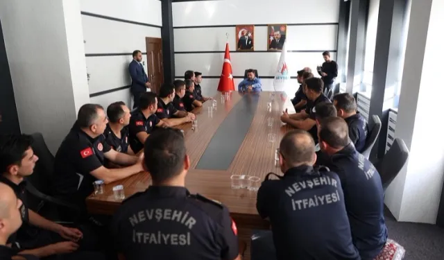 Nevşehirli itfaiyecilerden Başkan Arı'ya ziyaret