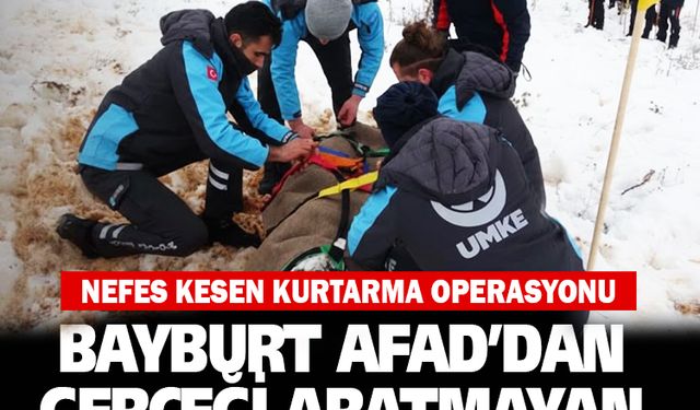 Bayburt AFAD’dan Gerçeği Aratmayan Çığ Operasyonu