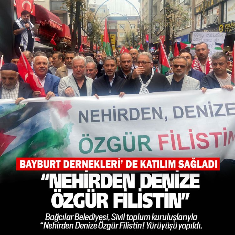 Bağcılarda “Nehirden denize özgür Filistin ”yürüyüşü