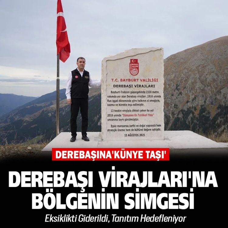 Derebaşı Virajları'na Bölgenin Simgesi 'Künye Taşı' Dikildi