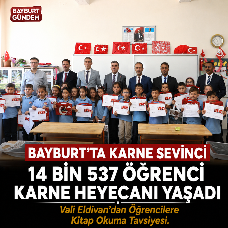 14 bin 537 öğrenci karne heyecanı yaşadı