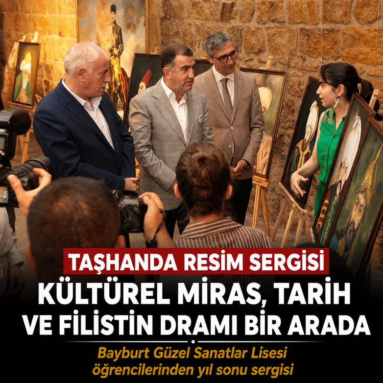 Bayburt Güzel Sanatlar Lisesi'nden Taşhan'da Göz Dolduran Sergi