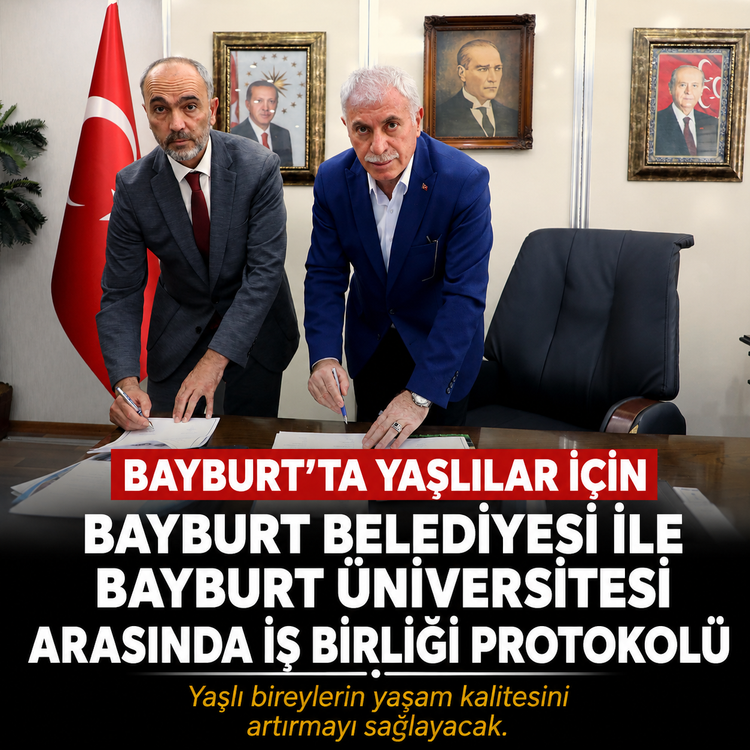 Bayburt'ta yaşlılar için iş birliği, imzalar atıldı