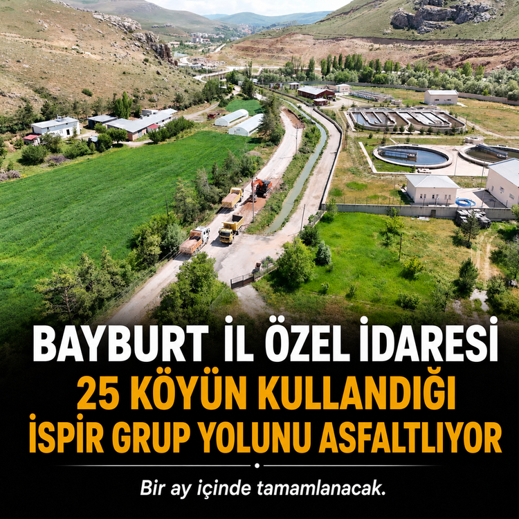 25 Köyün Ulaşımını Sağlayan İspir Grup Yolu'nda Asfaltlama Çalışması