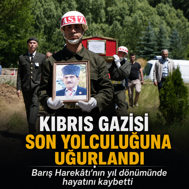 Bayburt, Kıbrıs Gazisi Eşref Kabak’ı son yolculuğuna uğurladı