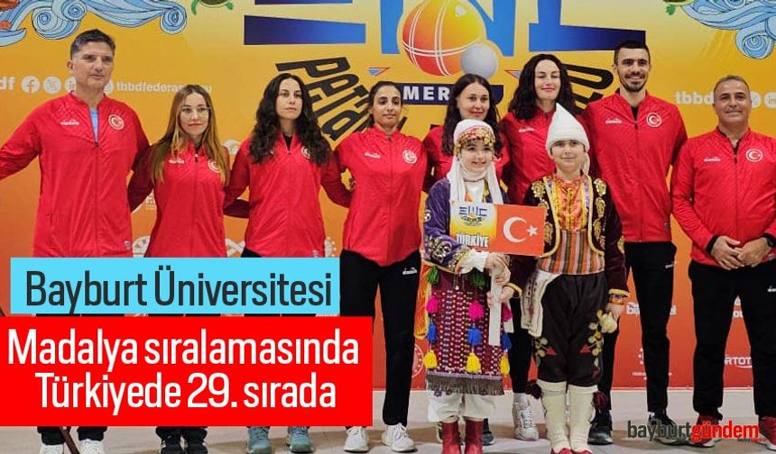 Bayburt Üniversitesi, Madalya sıralamasında Türkiye’de 29. sırada