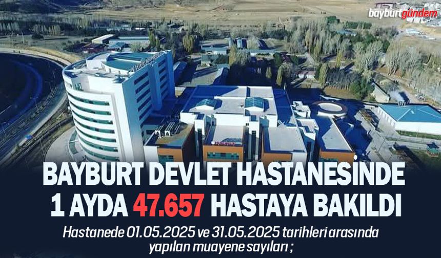 Bayburt devlet hastanesinde 1 ayda 47.657 hastaya bakıldı