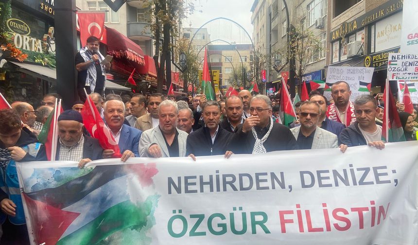 Bağcılarda “Nehirden denize özgür Filistin ”yürüyüşü